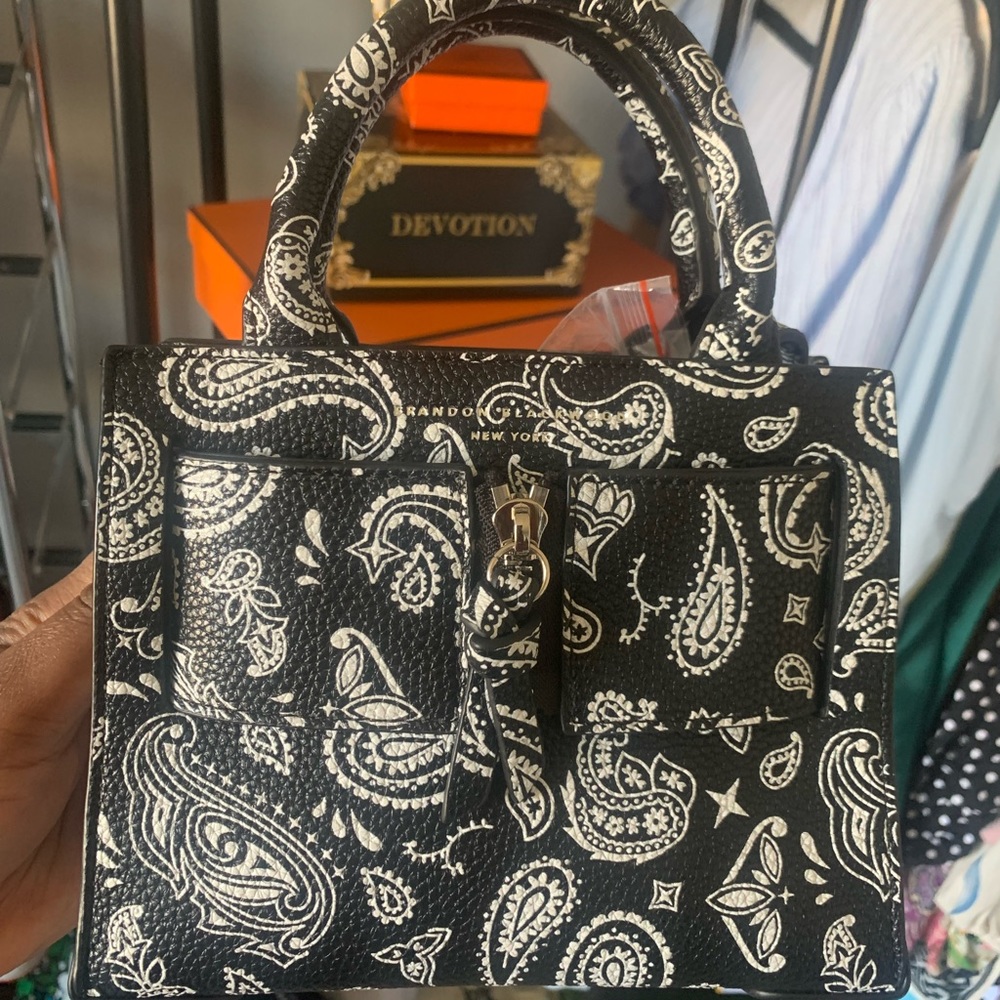 Brandon Blackwood Black Bandanna Mini Hand Bag